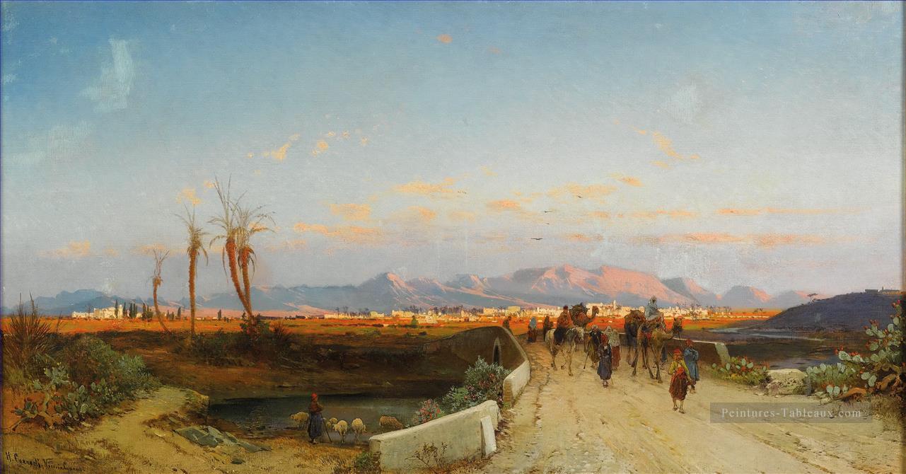Nicosie Hermann David Salomon Corrodi paysage orientaliste Peintures à l'huile